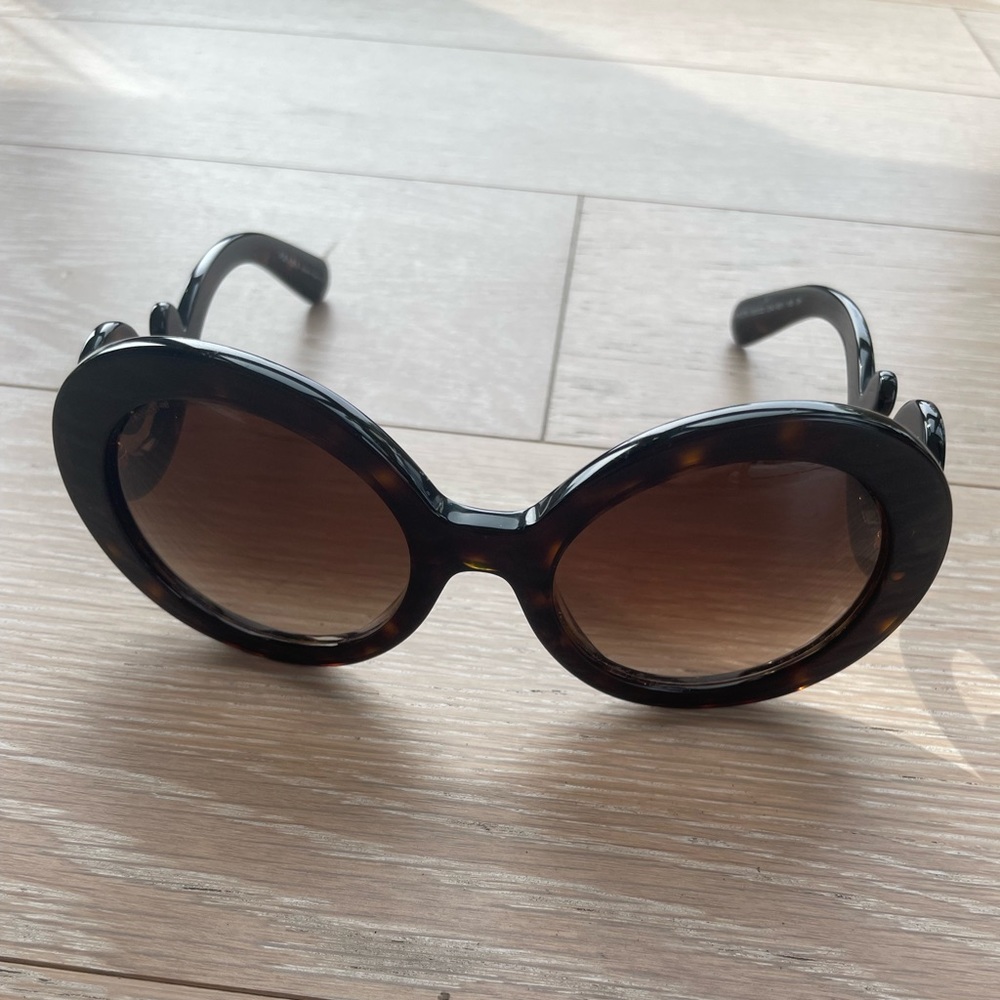 Dark Tortoiseshell Prada Sunglasses - image 1